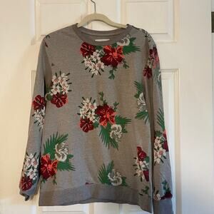 On the Byas PacSun Gray Sweatshirt with Floral Accents size Medium